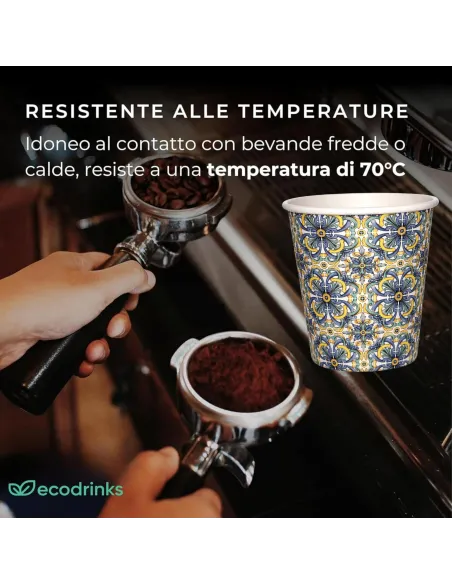2000 Bicchierini di Carta 75ml Maiolica D2 - Perfetti per il Tuo Caffè