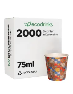 2000 Bicchierini di Carta 75ml Maiolica D1 - Perfetti per il Tuo Caffè