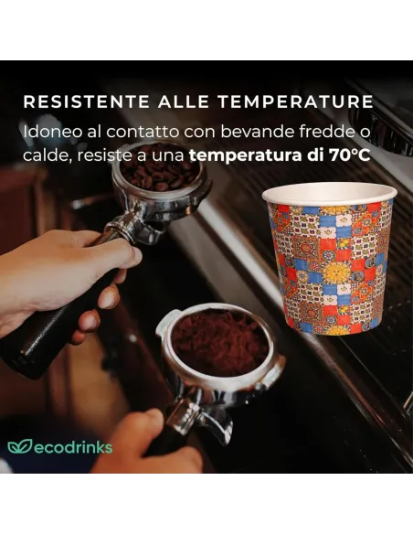 2000 Bicchierini di Carta 75ml Maiolica D1 - Perfetti per il Tuo Caffè