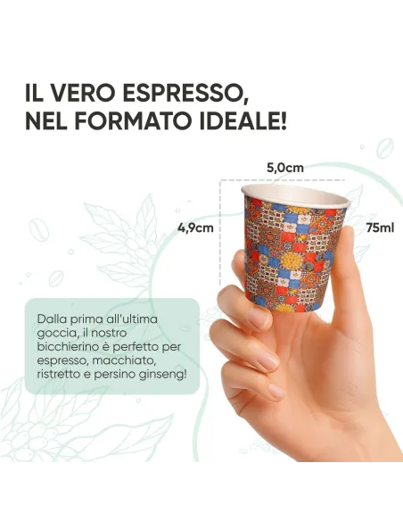 2000 Bicchierini di Carta 75ml Maiolica D1 - Perfetti per il Tuo Caffè