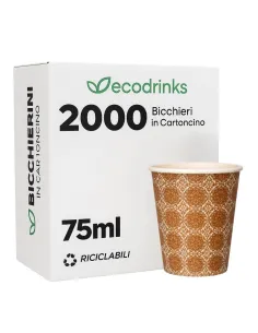 2000 Bicchierini di Carta 75ml Maiolica D3 - Perfetti per il Tuo Caffè