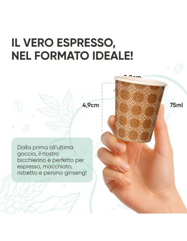 2000 Bicchierini di Carta 75ml Maiolica D3 - Perfetti per il Tuo Caffè