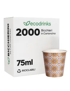 2000 Bicchierini di Carta 75ml Maiolica D4 - Perfetti per il Tuo Caffè