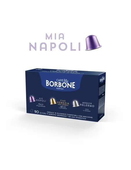 90 Capsule Caffè Borbone Mia Napoli Compatibili Nespresso in Alluminio ( Miscela Blu )