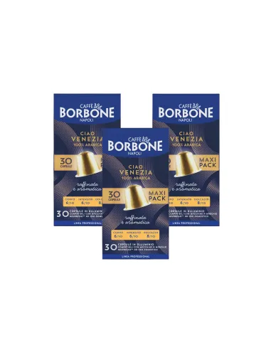 90 Capsule Caffè Borbone Ciao Venezia Compatibili Nespresso in Alluminio ( Arabica Oro )