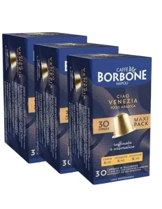90 Capsule Caffè Borbone Ciao Venezia Compatibili Nespresso in Alluminio ( Arabica Oro )