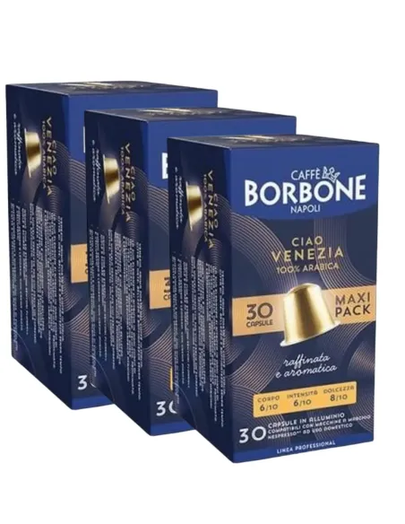 90 Capsule Caffè Borbone Ciao Venezia Compatibili Nespresso in Alluminio ( Arabica Oro )
