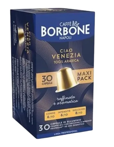 90 Capsule Caffè Borbone Ciao Venezia Compatibili Nespresso in Alluminio ( Arabica Oro )