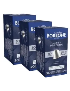 90 Capsule Caffè Borbone Magica Palermo Compatibili Nespresso in Alluminio ( Miscela Rossa ) -