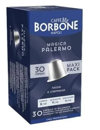 90 Capsule Caffè Borbone Magica Palermo Compatibili Nespresso in Alluminio ( Miscela Rossa ) -