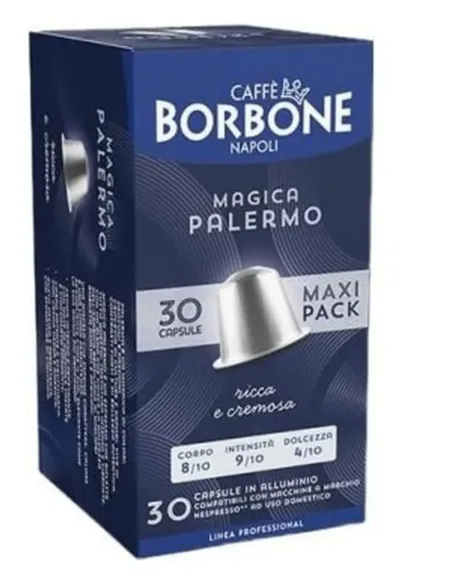 90 Capsule Caffè Borbone Magica Palermo Compatibili Nespresso in Alluminio ( Miscela Rossa ) -
