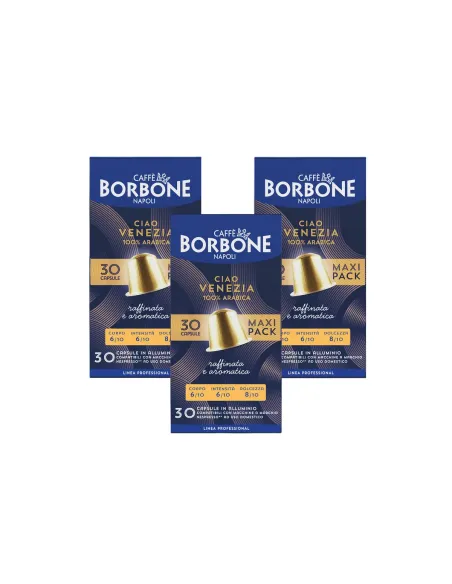 30 Capsule Caffè Borbone Ciao Venezia Compatibili Nespresso in Alluminio ( Arabica Oro )