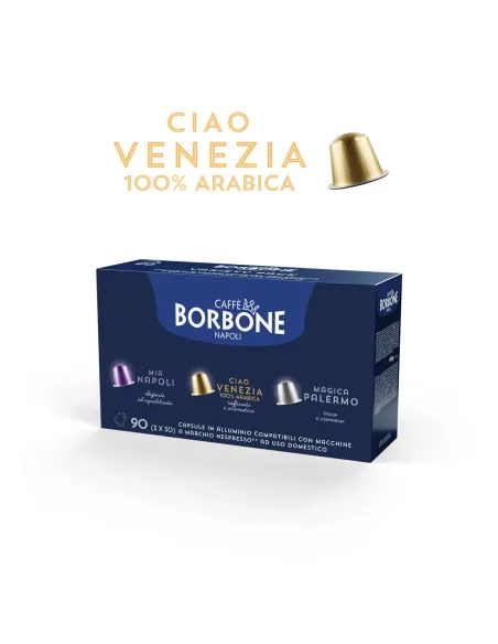 30 Capsule Caffè Borbone Ciao Venezia Compatibili Nespresso in Alluminio ( Arabica Oro )