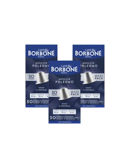 30 Capsule Caffè Borbone Magica Palermo Compatibili Nespresso in Alluminio ( Miscela Rossa )
