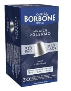 30 Capsule Caffè Borbone Magica Palermo Compatibili Nespresso in Alluminio ( Miscela Rossa )