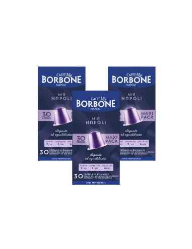 30 Capsule Caffè Borbone Mia Napoli Compatibili Nespresso in Alluminio ( Miscela Blu )