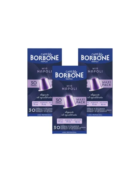 30 Capsule Caffè Borbone Mia Napoli Compatibili Nespresso in Alluminio ( Miscela Blu )