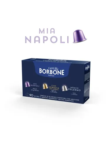 30 Capsule Caffè Borbone Mia Napoli Compatibili Nespresso in Alluminio ( Miscela Blu )