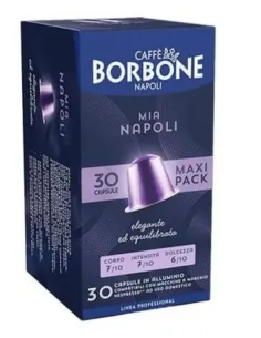 30 Capsule Caffè Borbone Mia Napoli Compatibili Nespresso in Alluminio ( Miscela Blu )