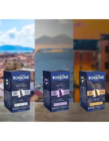 30 Capsule Caffè Borbone Magica Palermo Compatibili Nespresso in Alluminio ( Miscela Rossa )
