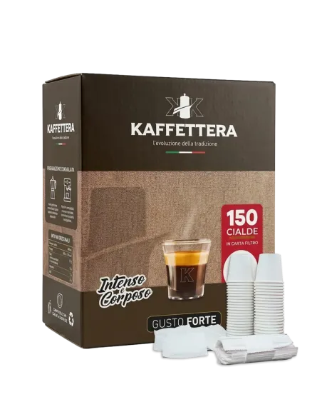 150 Cialde Kaffettera Miscela Forte + kit accessori 150