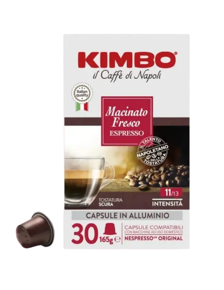 Macinato Fresco Nespresso Alluminio Kimbo 30 Capsule