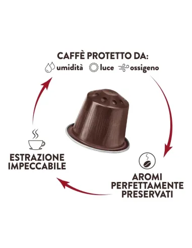 Macinato Fresco Nespresso Alluminio Kimbo 30 Capsule