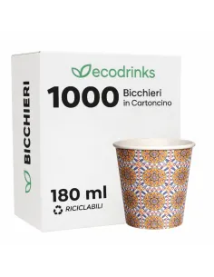 1000 Bicchieri di Carta 180ml Maiolica D4 - Perfetti Acqua e Bevande