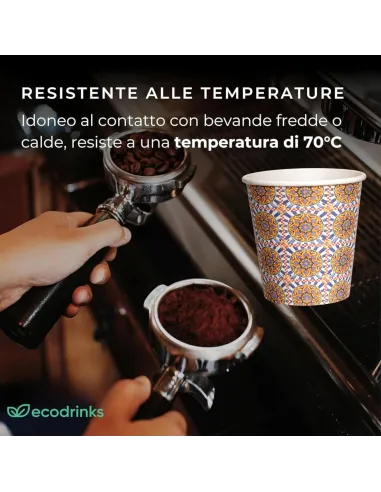 1000 Bicchierini di Carta 180ml Maiolica D4 - Perfetti per il Tuo Caffè