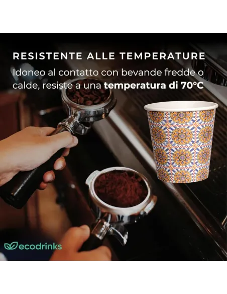 1000 Bicchierini di Carta 180ml Maiolica D4 - Perfetti per il Tuo Caffè