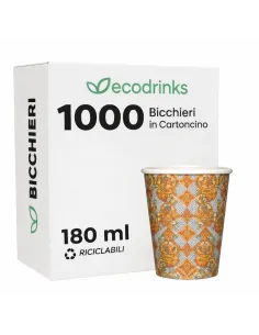 1000 Bicchieri di Carta 180ml Maiolica D3 - Perfetti Acqua e Bevande