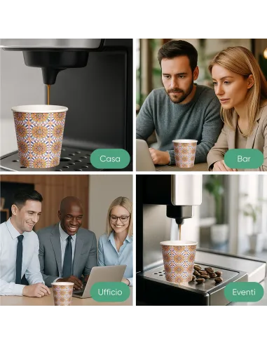 1000 Bicchierini di Carta 180ml Maiolica D3 - Perfetti per il Tuo Caffè