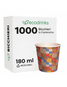 1000 Bicchieri di Carta 180ml Maiolica D1 - Perfetti Acqua e Bevande