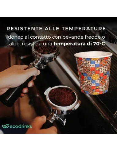 1000 Bicchierini di Carta 180ml Maiolica D1 - Perfetti per il Tuo Caffè