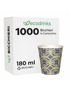 1000 Bicchieri di Carta 180ml Maiolica D2 - Perfetti Acqua e Bevande