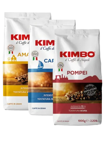 Caffè Kimbo in Grani 3 Kg – Linea Meraviglie del Gusto (Pompei, Amalfi, Capri)