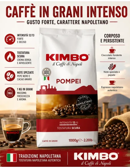 12Kg Grani Kimbo Espresso Miscela Pompei
