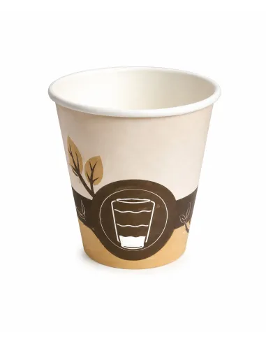 50 Bicchieri in Cartoncino 200 ml CREMA– Grafica Caffè | Ideali per Cappuccino