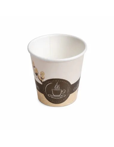 50 Bicchieri in Cartoncino 90 ml CREMA– Grafica Caffè | Ideali per Cappuccino