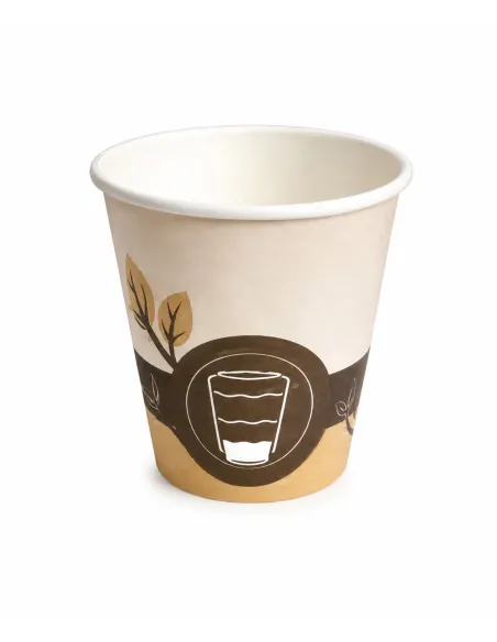 50 Bicchieri in Cartoncino 200 ml CREMA– Grafica Caffè | Ideali per Cappuccino