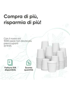 2000 Bicchierini di Carta 75ml Bianchi - Perfetti per il Tuo Caffè