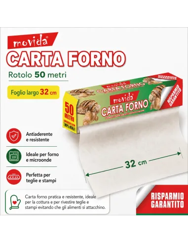Carta Forno in Rotolo 50 mt - larghezza foglio 32 cm