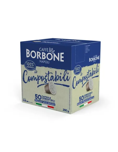50 Capsule Borbone compostabili Nespresso Miscela Arabica 100% -