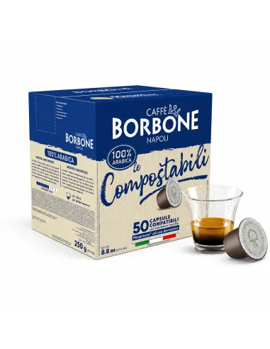 50 Capsule Borbone compostabili Nespresso Miscela Arabica 100% -