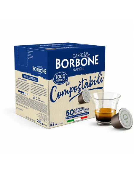 50 Capsule Borbone compostabili Nespresso Miscela Arabica 100% -