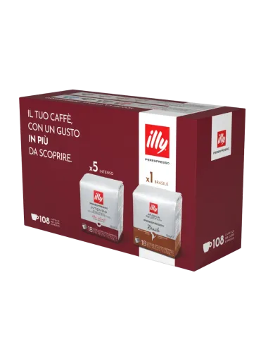 108 Iperespresso Capsule illy tostato 5x Intenso, 1x Brasile