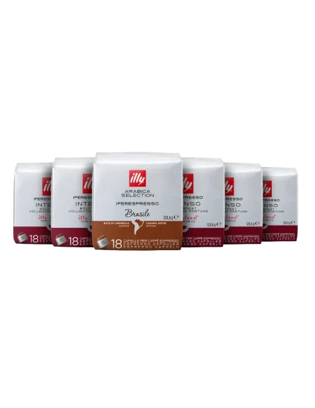 108 Iperespresso Capsule illy tostato 5x Intenso, 1x Brasile