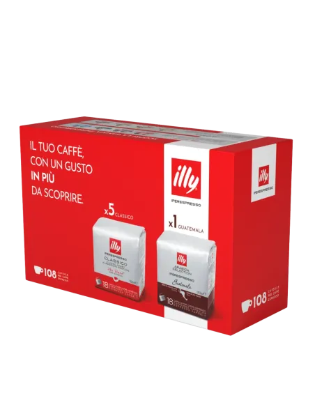 108 Iperespresso Capsule illy tostato 5x Classico, 1x Guatemala