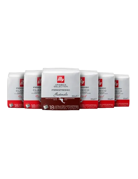 108 Iperespresso Capsule illy tostato 5x Classico, 1x Guatemala