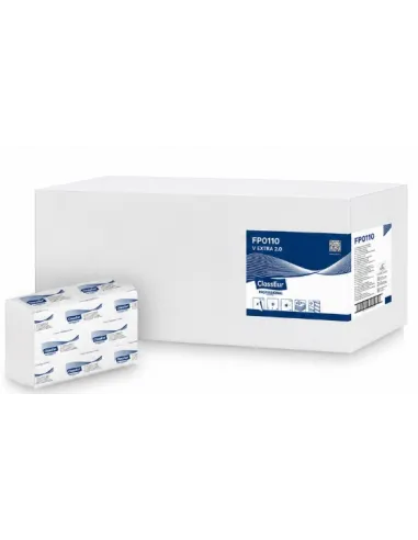 Asciugamani piegati a V - EXTRA 2.0 ClassEur Professional – 15 CF - 3000 pezzi